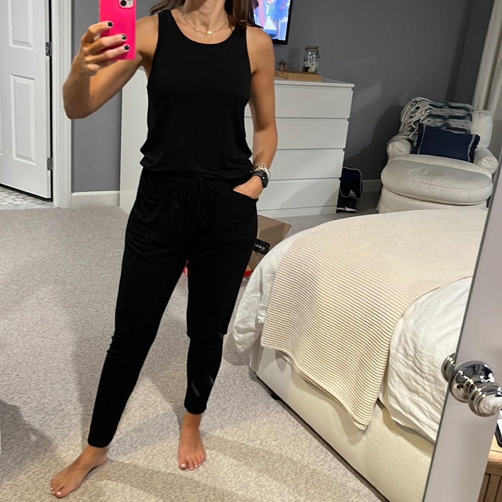 Feel the Piece - black racerback jumpsuit - size xs/s